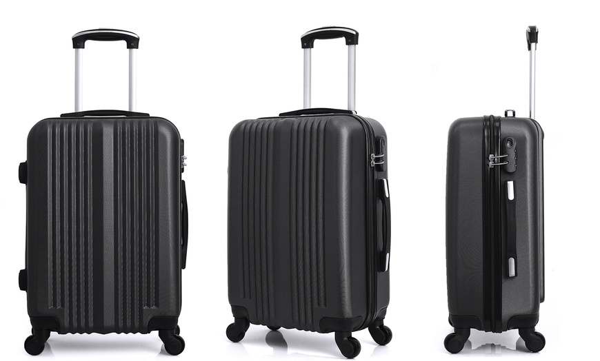 Image 9: Black Three-Piece Luggage Sets