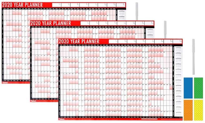 Image 4: Laminated 2020 Year Wall Planner