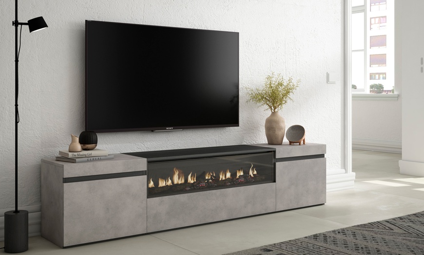 Image 24: Mueble para televisor y opción de chimenea eléctrica o almacenamiento