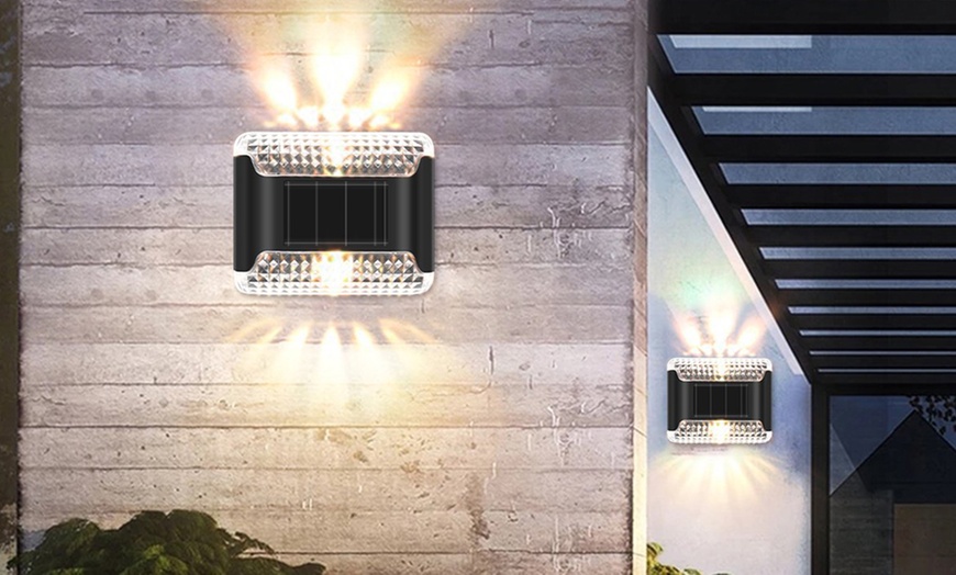 Image 2: Outdoor Water-Resistant Solar Wall Light Porch Lamps