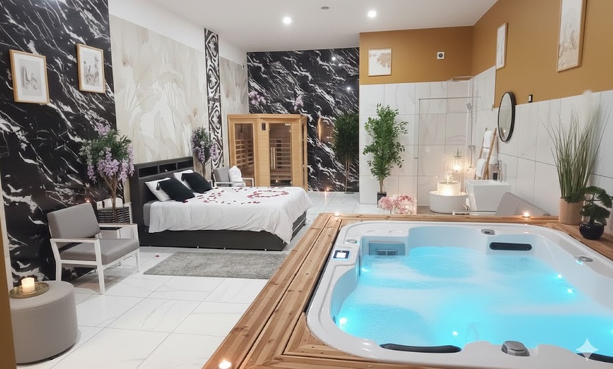 Image 3: Spa privatif avec sauna, bains à remous et boissons 
