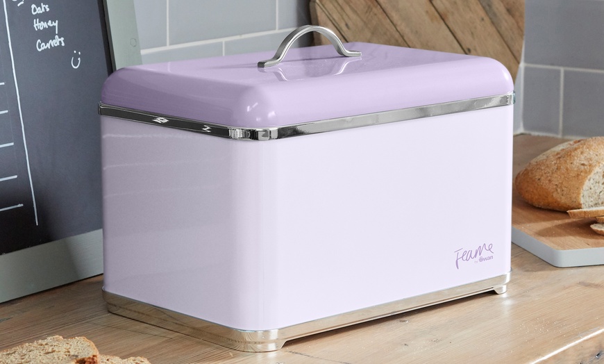 Image 2: Swan Pastel Bread Bin