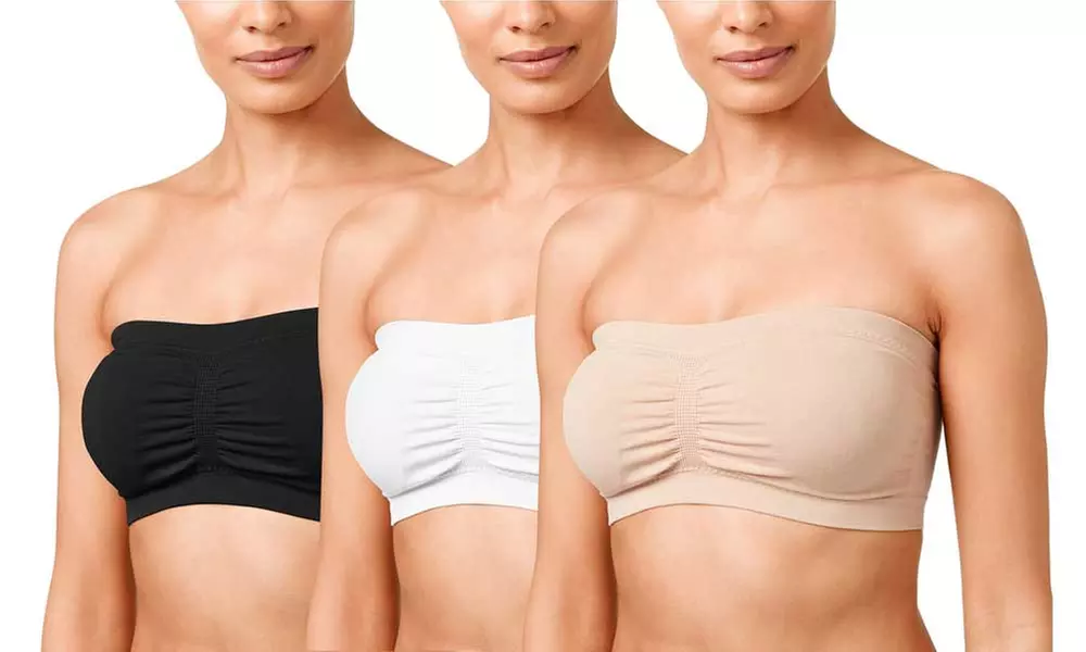 Women's Plus Size Padded Bandeau Tube Bra - Primary Image