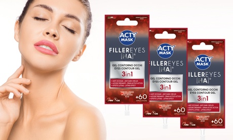 3 o 6 filler contorno occhi Actymask 3 in 1 lifting, anti occhiaie, azione drenante fino a 180 applicazioni