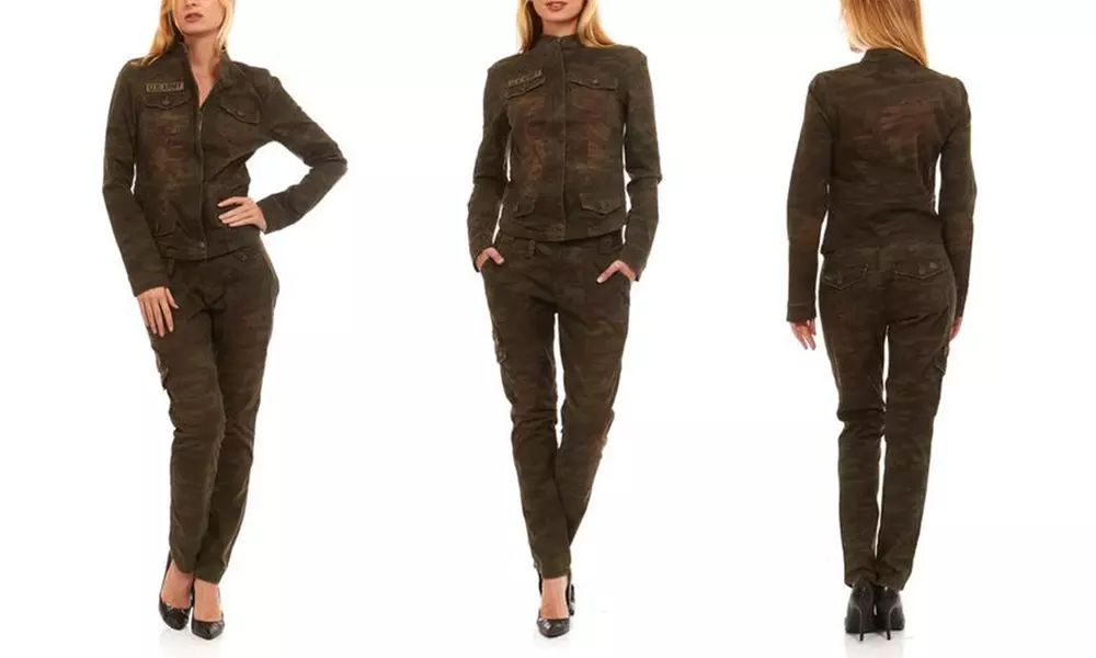 Red Jeans Women's Military-Style Fatigue Denim Pants (Size 8) - Second Medium