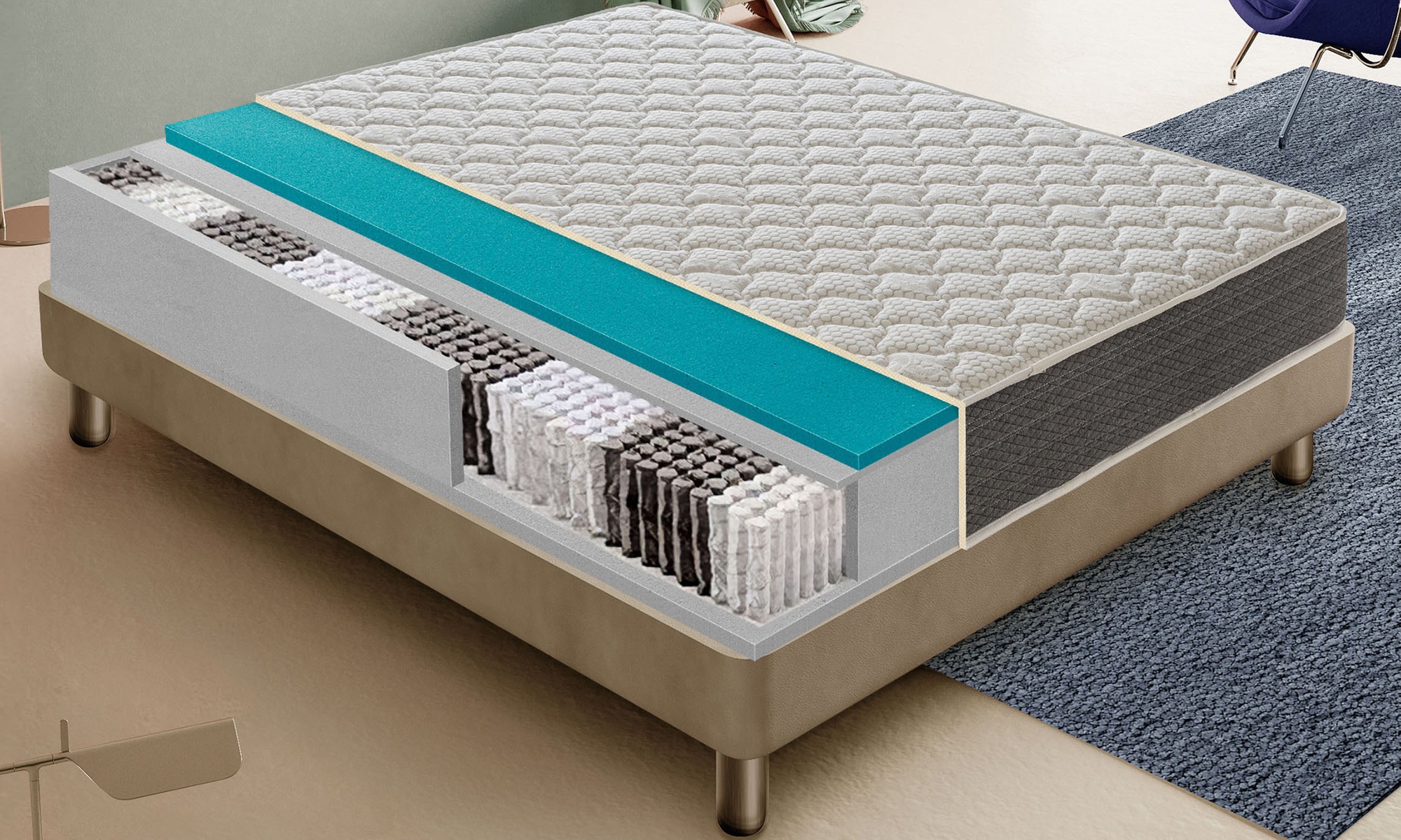 Matelas à mémoire de forme de 30 cm avec ressorts indépendants