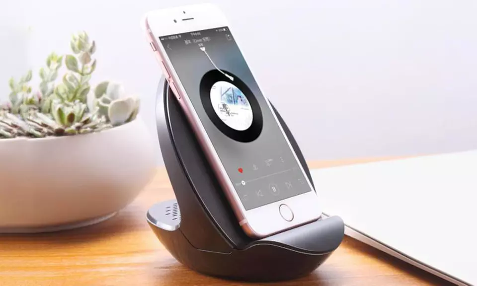 Wireless Charging Smartphone Dock with Built-In Bluetooth Speaker - Primary Image