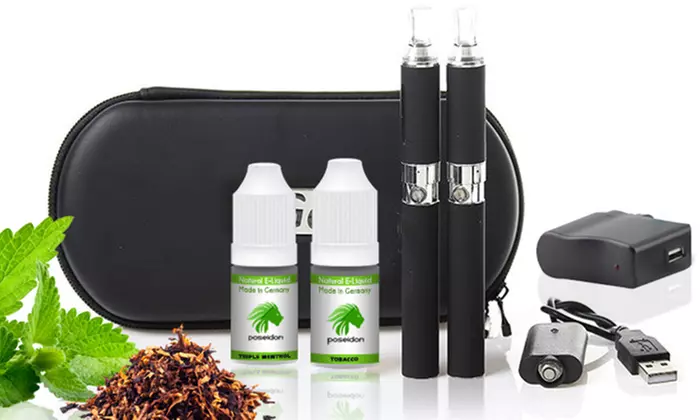 Poseidon EVOD E-Zigaretten-Doppelset mit Etui und Poseidon Bio-Liquids inkl. Versand - Primary Image