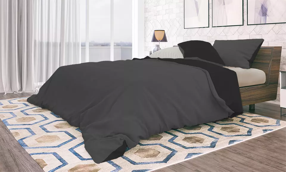 Set copripiumino e federe in microfibra con lenzuolo sotto