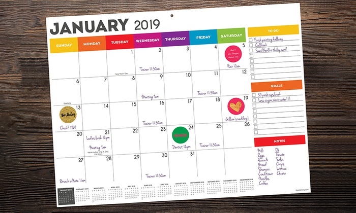 January 2019 December 2019 Mini Desk Pad Calendar Groupon