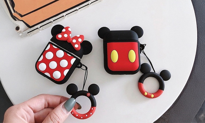 Image 1: Mickey / Minnie Premium AirPod Silicone Case Cover Dust-Proof & Shock Resistant
