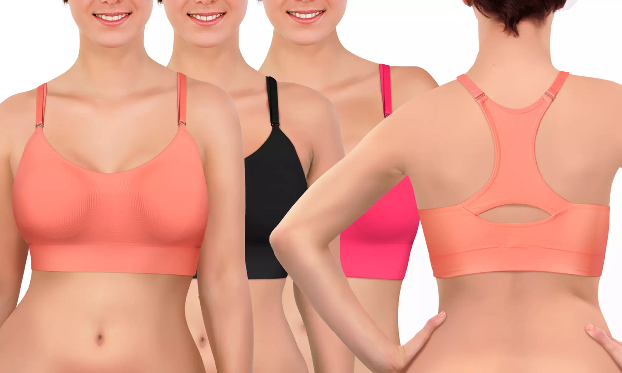 Seamless High-Impact Sports Bras (3-Pack) - Primary Image