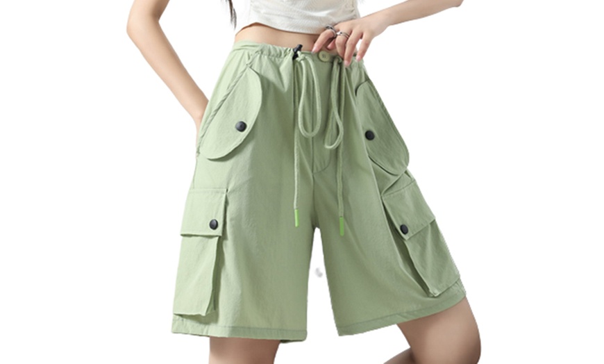 Image 6: Women's Lightweight Cargo Shorts with Pockets