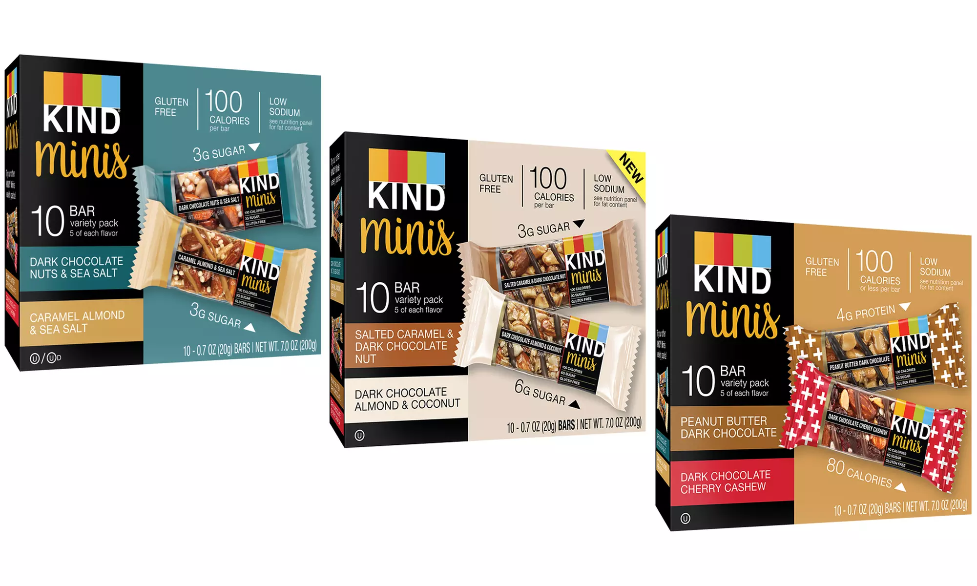 KIND Minis Gluten-Free Low-Sugar Non-GMO Variety Pack (40-Count) (Multiple Flavors Available) - Primary Image