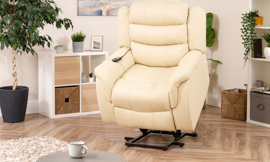 Image 13: Carmona Lift-Assist Electric Riser Recliner with Massage and Heat