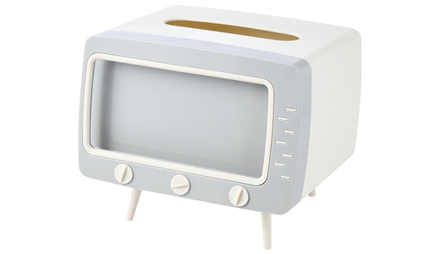 Image 8: Vintage Desktop TV-Shaped Tissue Box