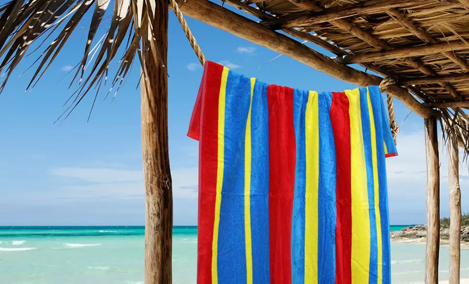 Kapri Stripe Beach Towel 2-Pack. Multiple Colors Available. Free Returns. - Primary Image