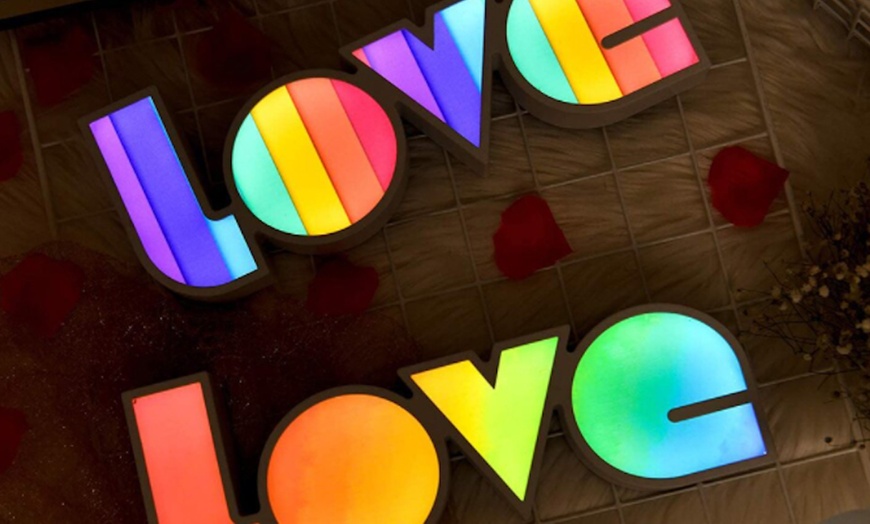 Image 12: Rainbow LOVE Letter Lamp