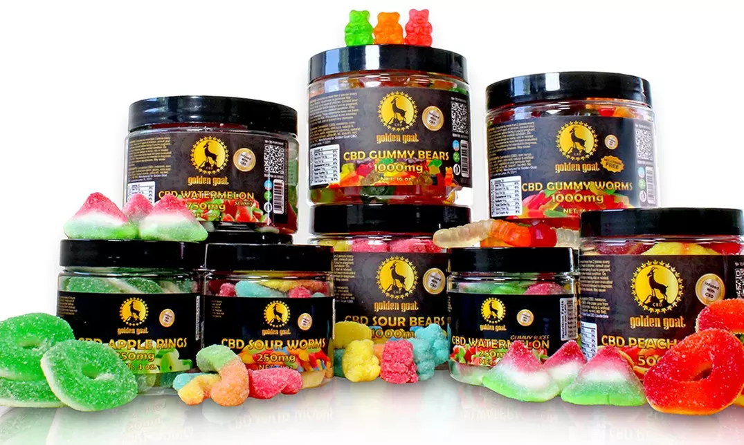 CBD Gummies or Other CBD Products from Golden Goat (Up to 56% Off). 33 Options Available. - Primary Image