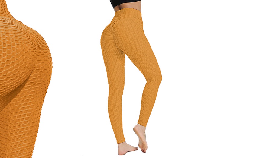 Image 4: Honeycomb Textured Gym Leggings