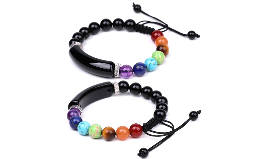 Image 3: Chakra Stone Tiger Eye Bead Bracelet