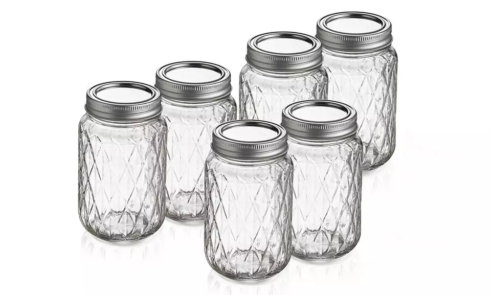 Quilted Canning Jars with Lids (6-Pack) - Primary Image