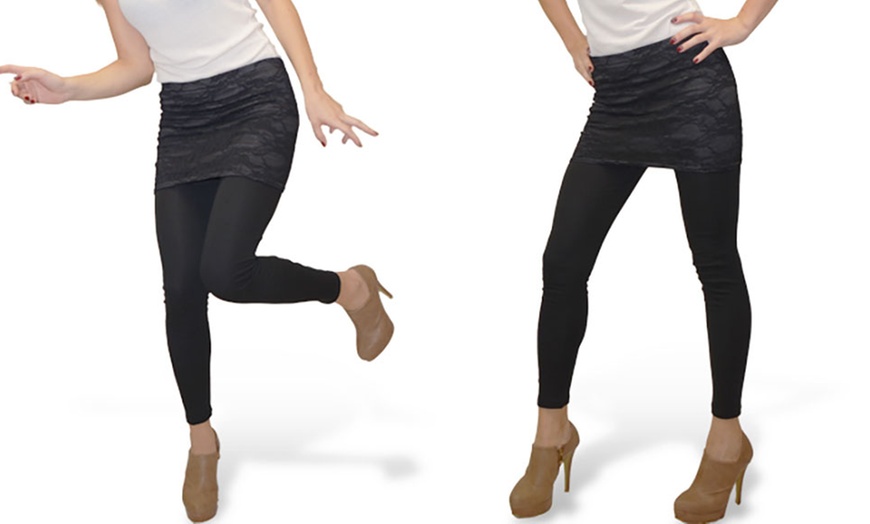 Image 3: Leggings jupe en dentelle