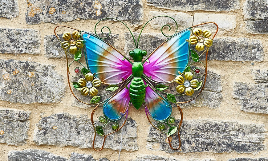 Image 2: Solar Powered LED Wall Butterfly Light