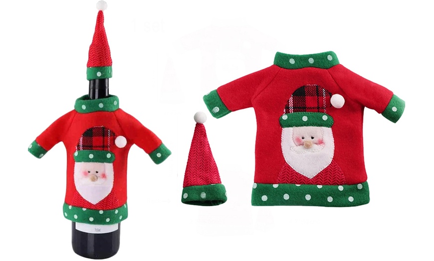 Image 5: Christmas Wine Bottle Covers