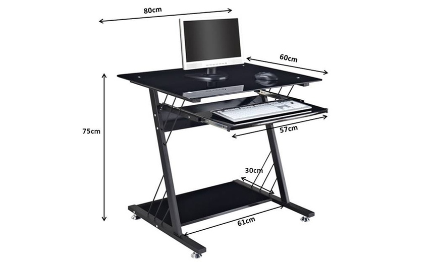 Image 3: High Gloss Black Computer Desk
