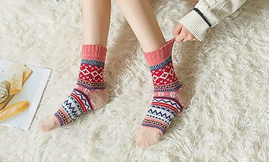 Image 4: 1x,3x oder 5x atmungsaktive Vintage-Socken