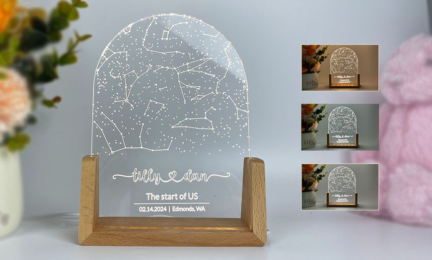 Image 1: Custom Constellation Star Map Night Light 