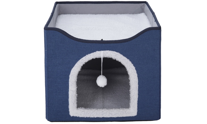 Image 4: Multifunctional Foldable Cat Bed with Scratching Pad 