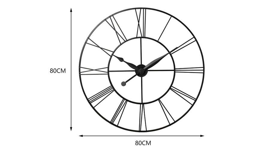 Image 7: Cut-Out Metal Large Wall Clock 