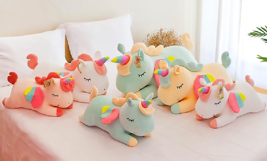 Image 1: 30cm, 40cm or 60cm Unicorn Plush Pillow