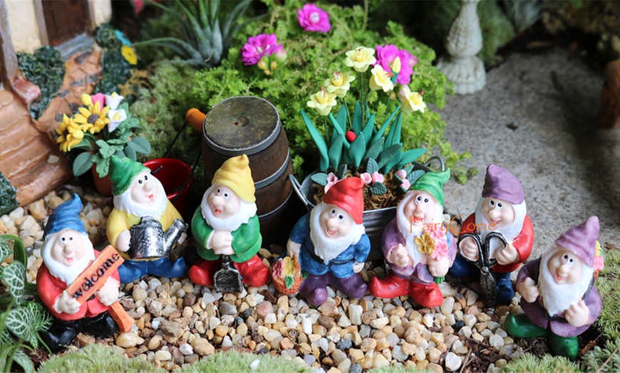 Up To 28% Off One or Two Seven-Piece Miniature Garden Gnome Sets | Groupon