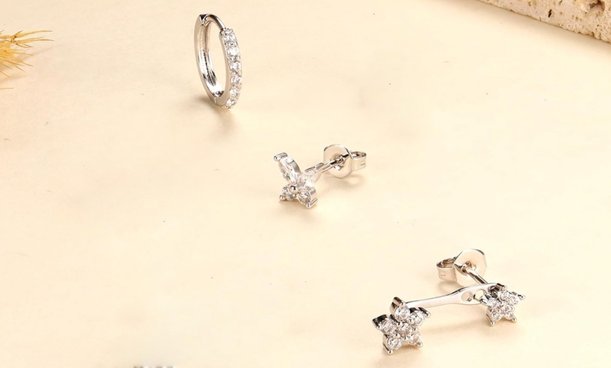 Image 8: Three Stud Earrings Set