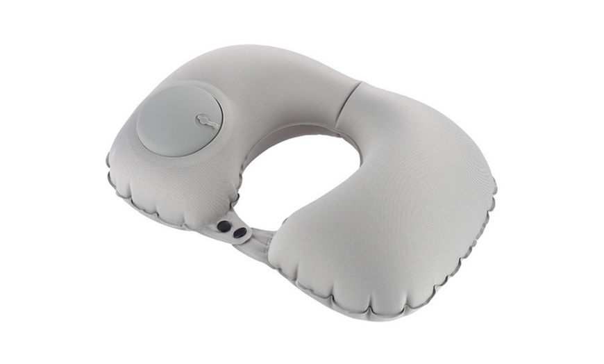 Image 5: Inflatable Travel U-Shaped Pillow