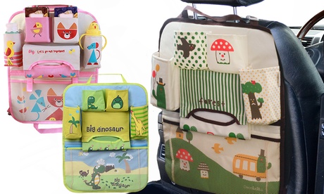 1 o 2 organiser per sedile posteriore auto, disponibili in 3 modelli con personaggi dei cartoni animati