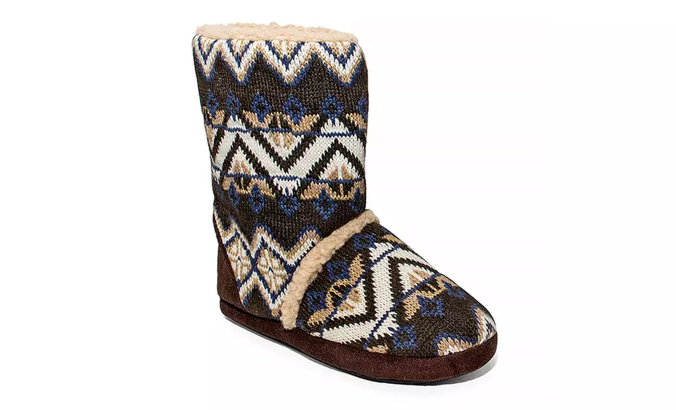 Muk Luks Women's Knit Sherpa Boot Slippers - Second Medium