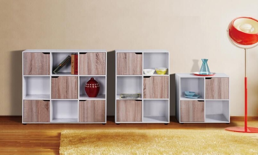 Image 1: Cubed Shelving Unit