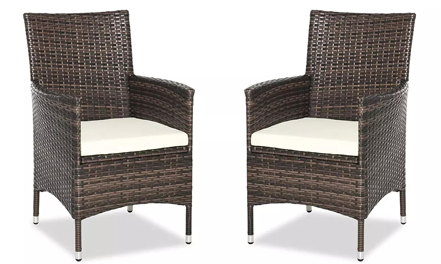 Two Outsunny Rattan-Effect Armchairs