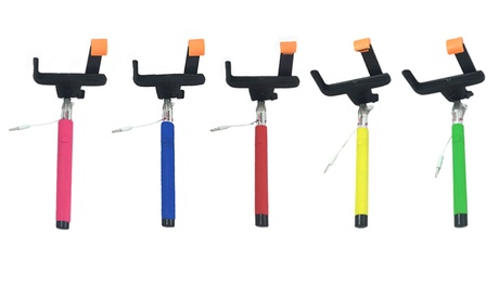 Selfie-Stick All-in-One con manico antiscivolo e cavo jack da 3,5 mm, disponibile in vari colori