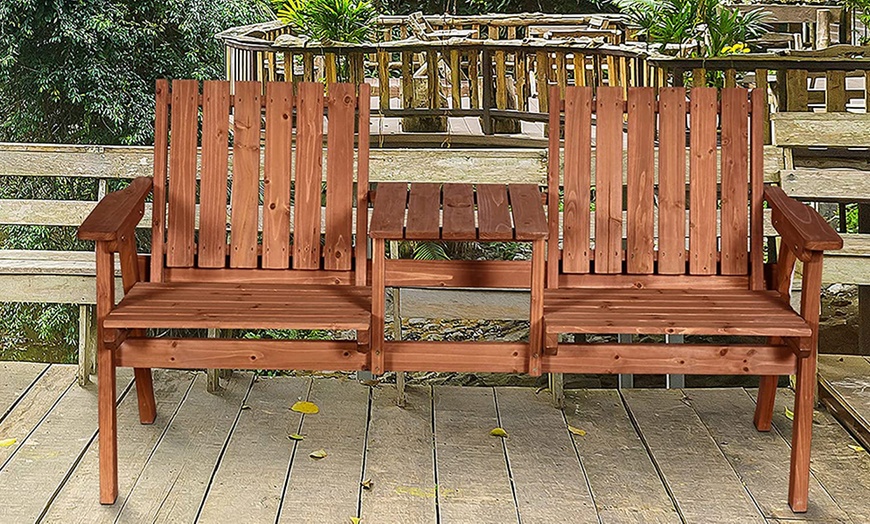 Image 14: Outsunny Two-Seater Garden Bench