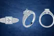 1 1/3 CTTW Diamond Square Frame Engagement Ring in 14K White Gold by Brilliant Diamond - Second Medium