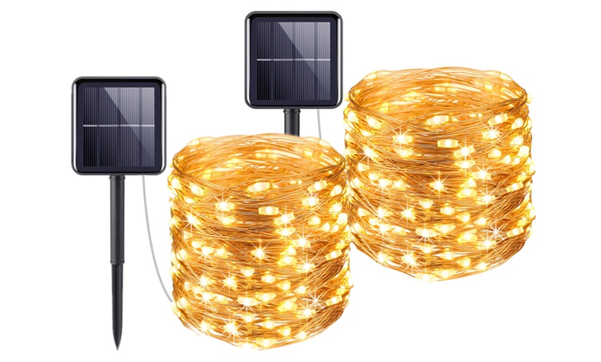 Image 1: Guirlande lumineuse solaire flexible 100 LEDs