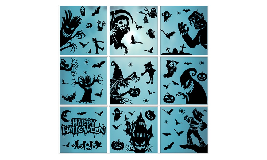 Image 2: 9- or 18-piece Halloween Electrostatic Window Decoration Papers