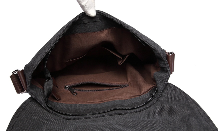 Image 4: Men's Canvas Messenger Bag