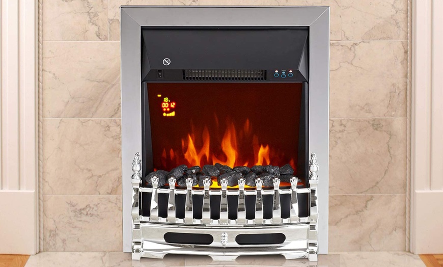 Image 36: HomCom Indoor Fireplace Heater