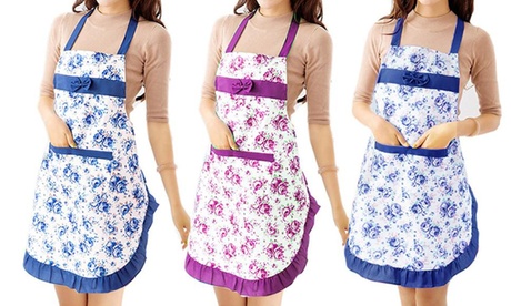 1 o 2 grembiuli con fantasie floreali, disponibili in 2 colori